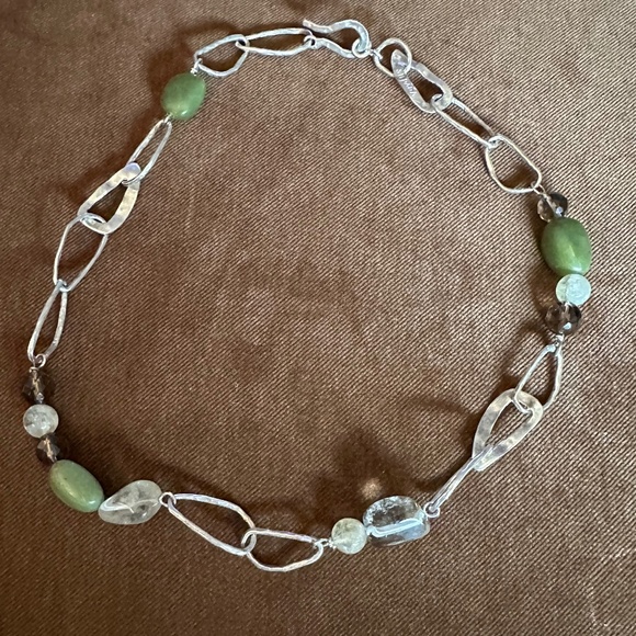 Silpada Sterling Silver Jade Citrine Smoky Quartz Necklace - Picture 3 of 8